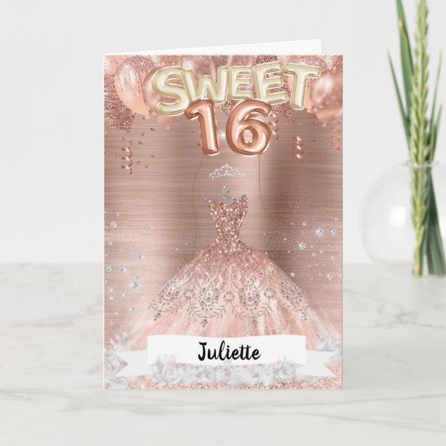 Carte d'anniversaire Sweet 16 (Devant)