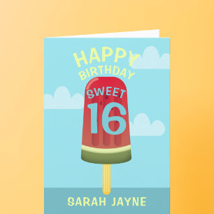 Carte d'anniversaire Sweet 16 Glace Popsicle