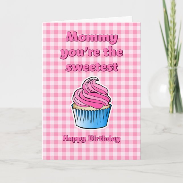 Carte d'anniversaire Sweet Pink Cupcake (Devant)