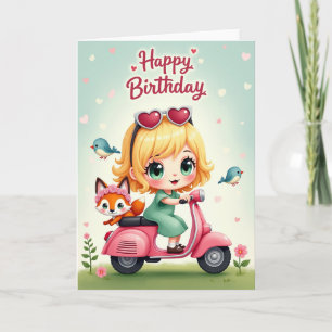 Carte d'anniversaire Sweet Scooter