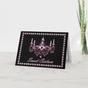 Carte d'anniversaire sweet sixteen avec diamants r
