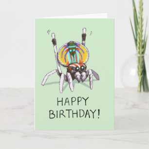 Carte d'anniversaire sympa Peacock Spider