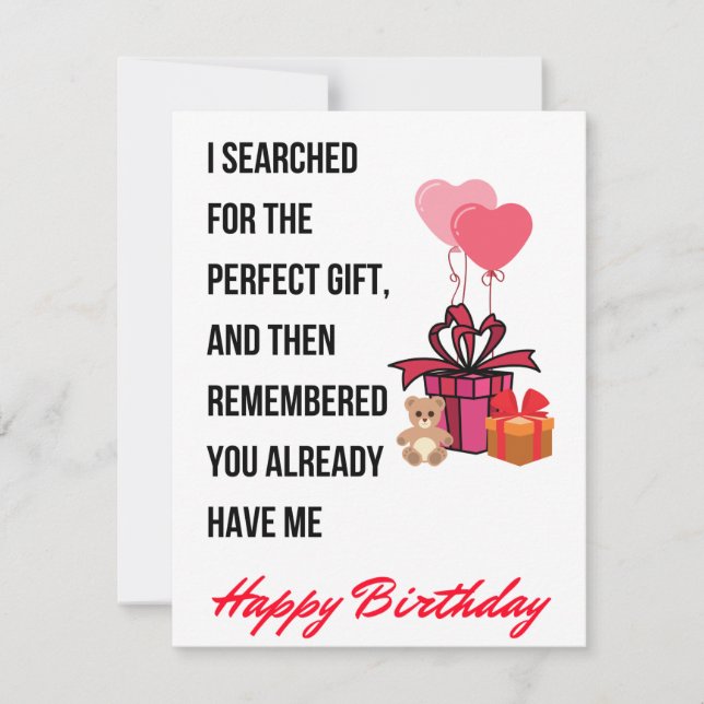 Carte d'anniversaire sympa pour lui et elle (Devant)