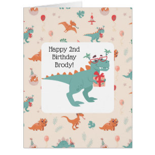 "Carte d'anniversaire t-rex joueuse