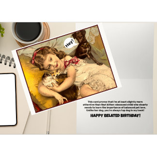 Carte d'anniversaire tardive de distraction persis