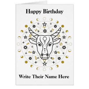 Carte d'anniversaire Taurus Astrologie 20 avril-20