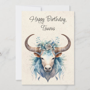 Carte d'anniversaire Taurus Bull Zodiac