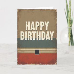 Carte d'anniversaire texturée rétro grunge