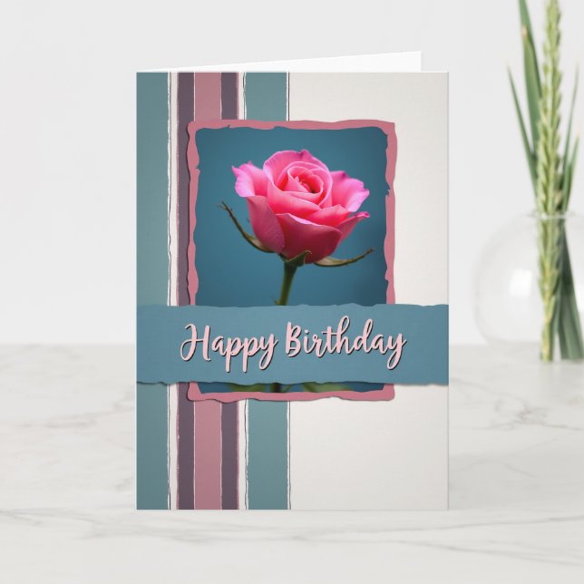 Carte d'anniversaire texturée sarcelle (Devant)