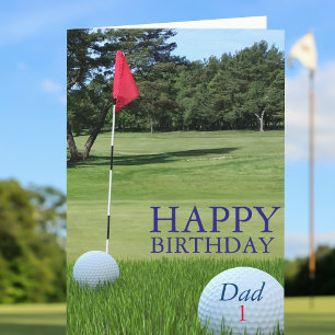 Carte d'anniversaire thème golf pour papa golfeur
