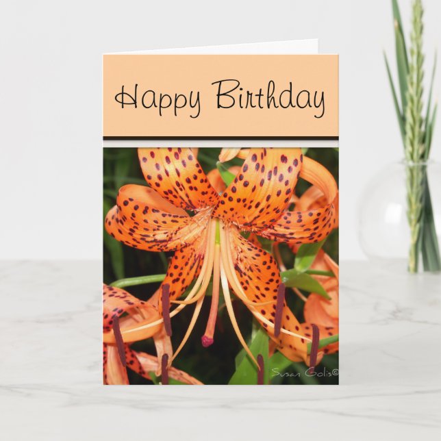 Carte d'anniversaire Tiger Lily (Devant)
