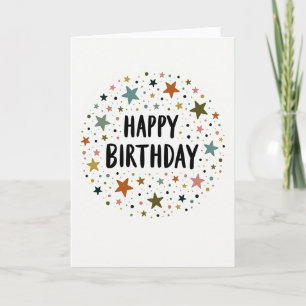 Carte d'anniversaire Tons Terreux