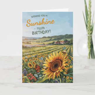 Carte d'anniversaire tournesol pour elle