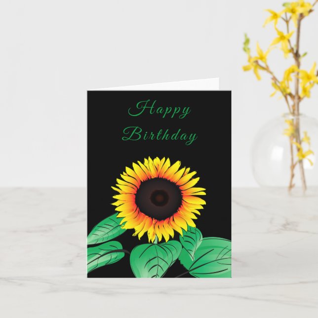 Carte d'anniversaire Tournesol Vos couleurs et tex (Fleur jaune)