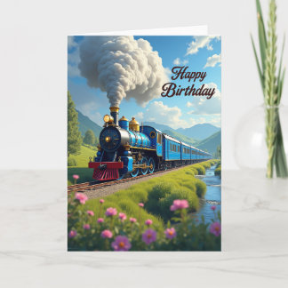 Carte d'anniversaire Train Vintage
