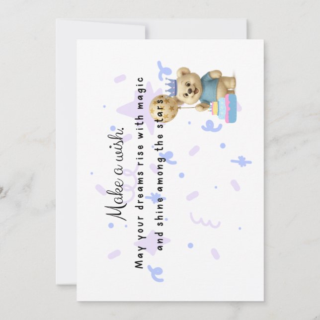 Carte d'anniversaire Trio d'ours adorables (Dos)
