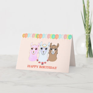 Carte d'anniversaire Trois Llamas