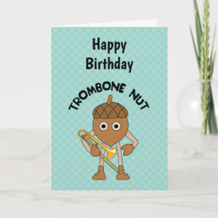 Carte d'anniversaire Trombone Nut Text