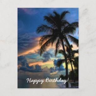 Carte d'anniversaire Tropical Sunset Paradise