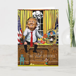 Carte d'anniversaire Trump amusante - Pizza