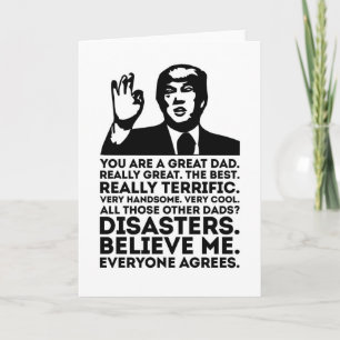 Carte d'anniversaire Trump amusante pour papa, car