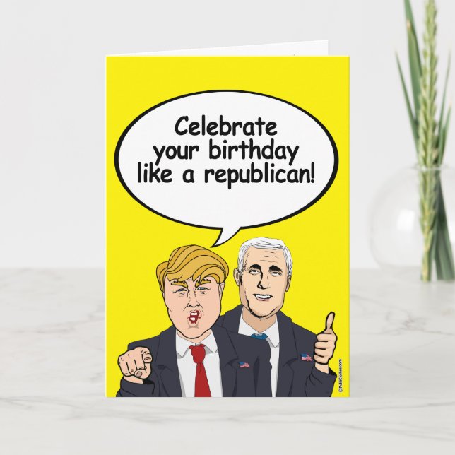 Carte d'anniversaire Trump Pence - Célébrez votre  (Devant)