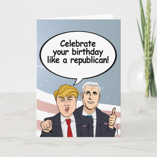 Carte d'anniversaire Trump Pence - Célébrez votre  (Devant)