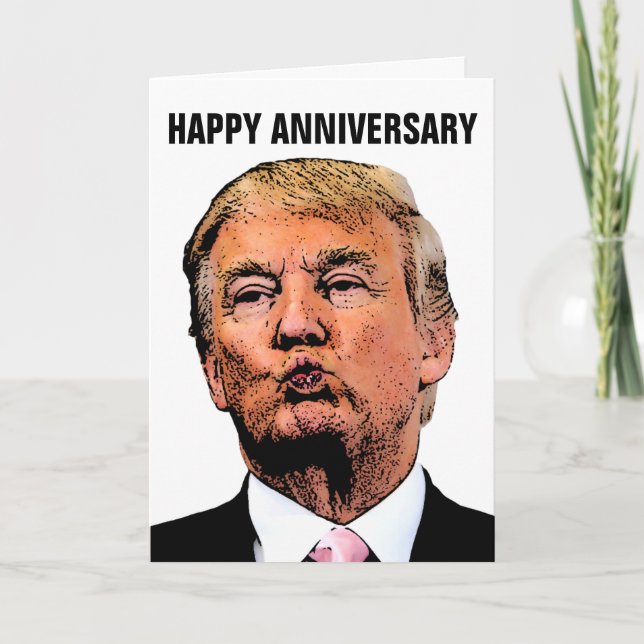 CARTE D'ANNIVERSAIRE TRUMP POUR COUPLE (Devant)