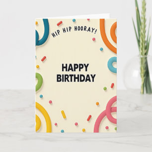 Carte d'anniversaire tubulaire joyeuse