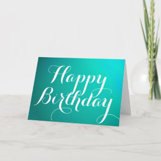 Carte d'anniversaire turquoise Metallic Happy avec