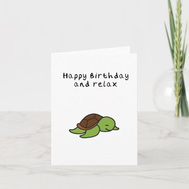 Carte d'anniversaire Turtle relax (Devant)