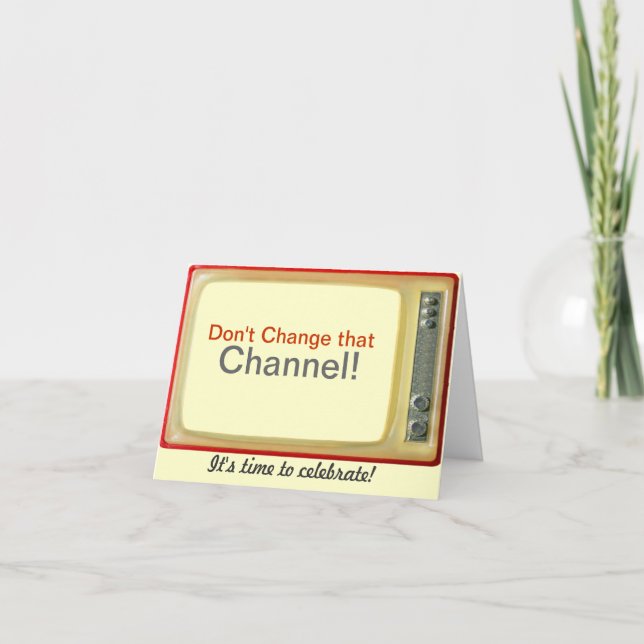 Carte d'anniversaire TV vintage (Devant)