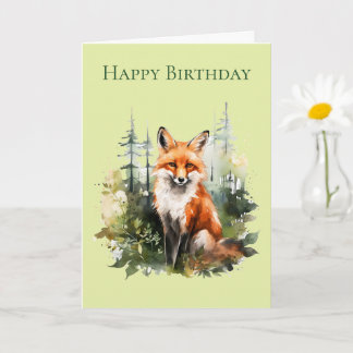 Carte d'anniversaire Un Renard dans une Forêt #1