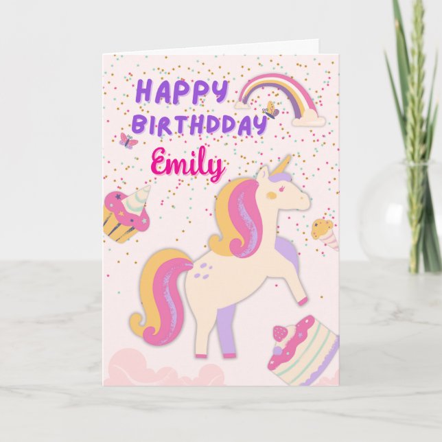 Carte d'anniversaire Unicorn (Devant)