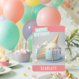 Carte d'Anniversaire Unicorn Cute
