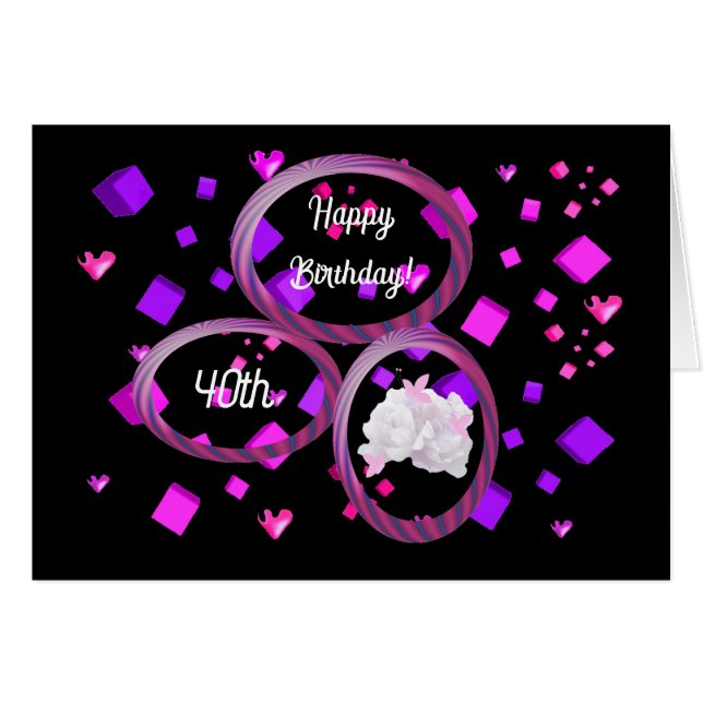 Carte d'anniversaire unique de l'âge moderne (Devant horizontal)