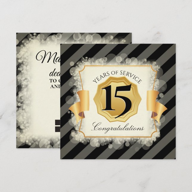 Carte d'anniversaire universelle pour employés en  (Devant / Derrière)