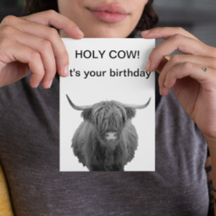 Carte d'anniversaire Vache Highland Sainte Vache