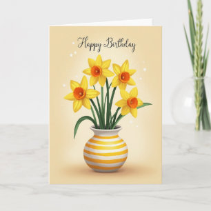 Carte d'anniversaire Vase rayé