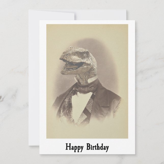 Carte d'anniversaire Velociraptor (Devant)