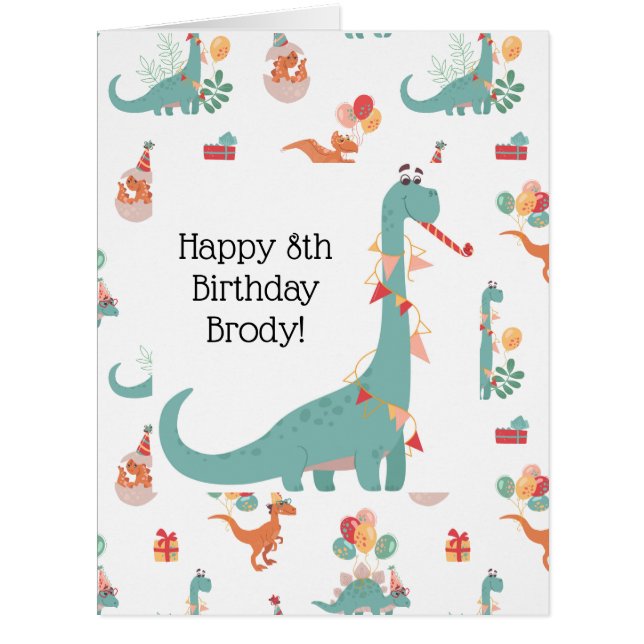 "Carte d'anniversaire Velociraptor Jouer (Devant)