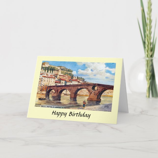 Carte d'anniversaire - Vérone, Italie (Devant)