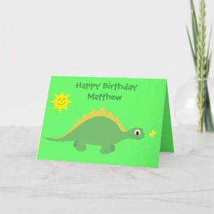 Carte d'Anniversaire Vert & Jaune