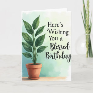 Carte d'anniversaire verte luxuriante