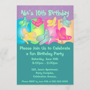 Carte d'anniversaire vibrante papillon