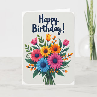 Carte d'anniversaire Vibrants Blooms