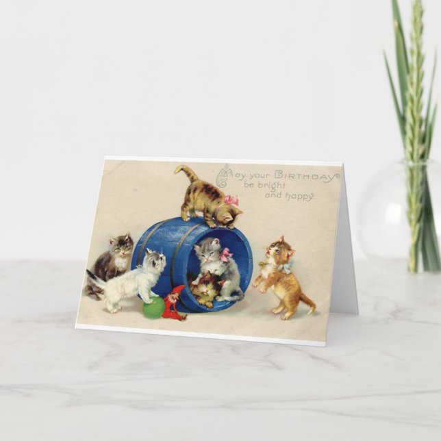 Carte d'anniversaire Victorian Kittens (Devant)