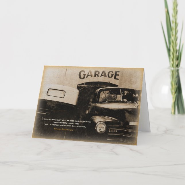 Carte d'anniversaire : Vieux garage (Devant)