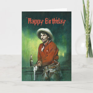 Carte d'anniversaire vintage de cowboy