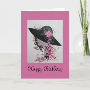 CARTE D'ANNIVERSAIRE VINTAGE DE DAME